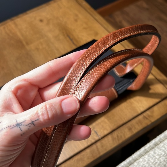 Longchamp Le Pliage Medium Black Tote Bag with Brown Leather Trim - Picture 10 of 10